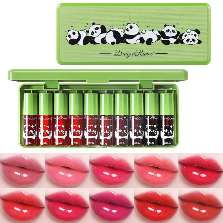 10-Pack Glossy Moisturizing, Water-Based Easy Application, Long-Lasting, Shiny Lip Color, Perfect for Daily Use, Parties, Gifts, Lip Product