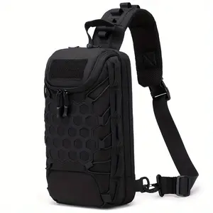 Bee Bag Large Capacity Tactical Shoulder Bag Durable Waterproof Oxford Fabric Multi Compartment Adjustable Strap for Hiking Cycling Fishing Camping