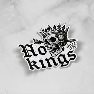 No Kings In America Anti Trump Sticker, Protect Democracy with our Anti Fascism Decal for Democrats & Liberals