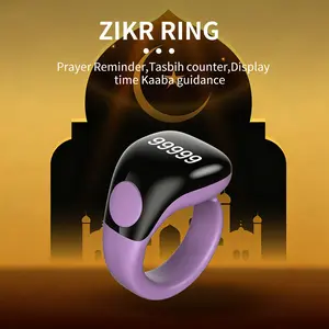 Zikr Ring Intelligent Tasbihah Prayer Counter for Muslims, Tasbeeh Counter, APP Tracking & Vibration Reminder, Ramadan Islamic Gift, Lithium Button Cell Battery