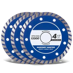 4-1/2" Diamond Saw Blades 3Pcs for Angle Grinder, Diamond Cutting Wheel for Concrete, Masonry, Brick, Block, Granite, Marble, Tile, Cutting Blade Disc with 7/8" Arbor, 5/8" & 4/5" Adapters