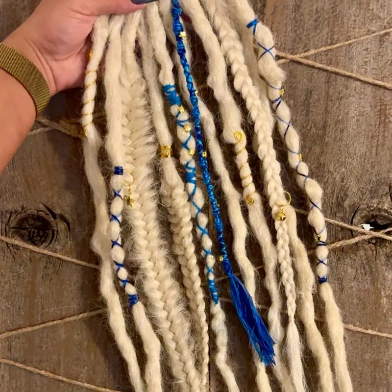 Handmade Dreadlock Hair Tie | Boho Ponytail Hair Wrap | Faux Loc Hair Accessory | Ready to Ship | One of a Kind