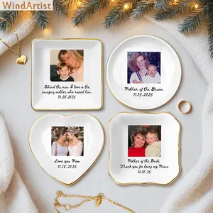 Custom Photo Mother of The Groom Jewelry Dish, Mother of The Bride Jewelry plate, Custom Jewelry Tray for Mom, Wedding Favor Gift For Mom