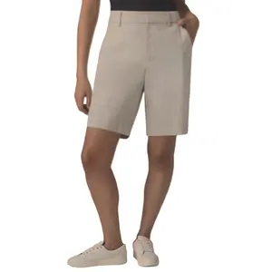 Matty M Women’s Bermuda Shorts - Stretch Casual Knee Length Shorts with Pockets for Summer (US, Alpha, Medium, Regular, Regular, Beige)