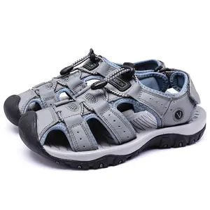 Men's Unisex Sporty Closed-Toe Sandals: Protective toe cap, cushioned insole, adjustable laces, non-slip outsole, unisex design, ideal for outdoor, commute, summer casual