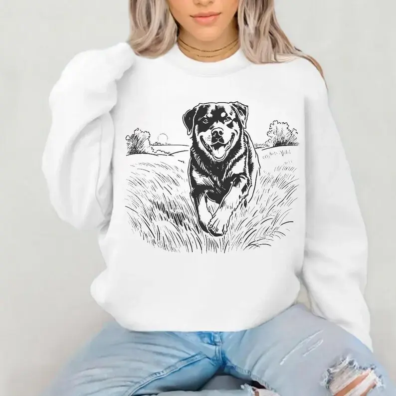 Rottweiler Sweatshirt, Dog Sweater, Dog Lover Gift, Unisex Pullover, Animal Graphic Shirt - KitchenEra