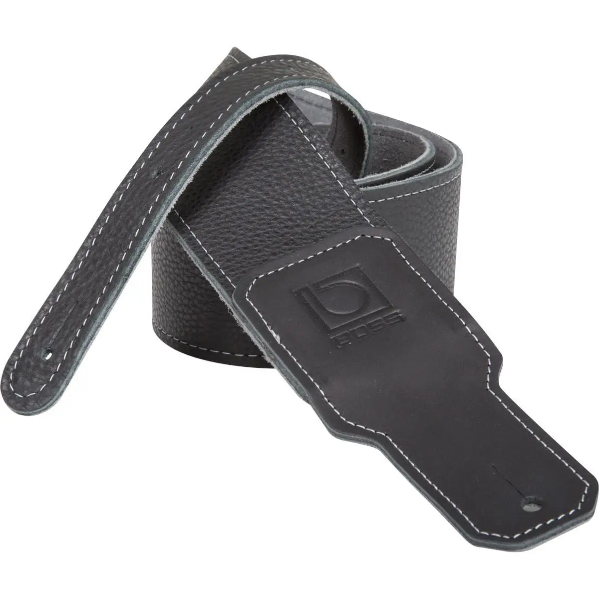 Boss 2.5" Premium Leather Guitar Strap, Black