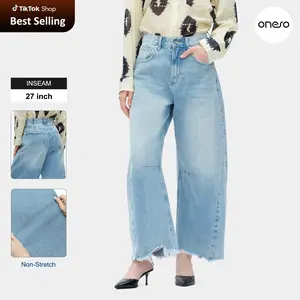 ONESO Women's High Waisted Baggy Barrel Leg Jeans Relaxed Boyfriend Denim Pants Streetwear Pocket Basic Fitted Denim Jeans #TikTokShopHolidayHaul #HolidayHaul
