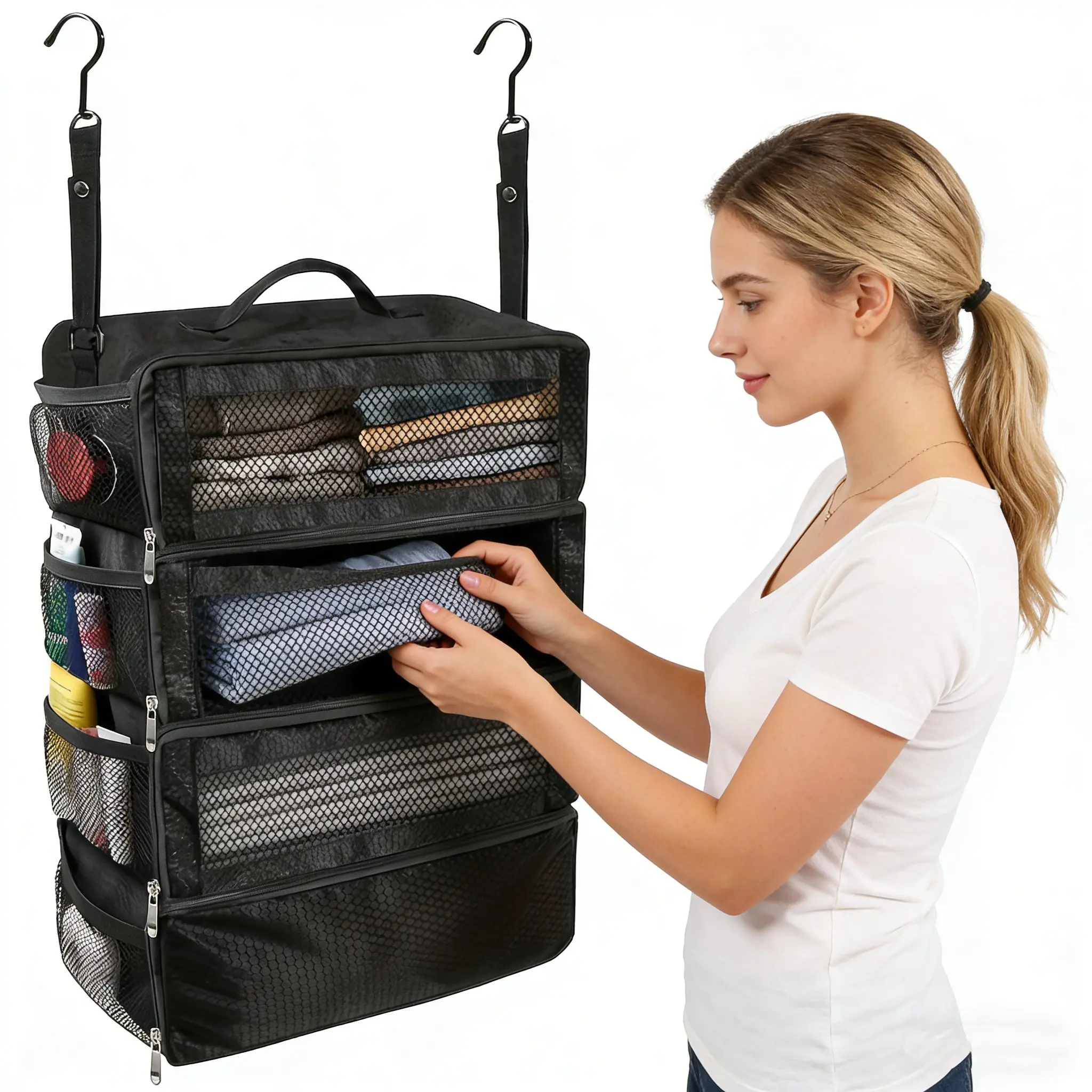 Suitcase Organizers, Travel Luggage Organizers, Portable Hanging Travel Shelves, Foldable Hanging Packing Small Compartments for Carry-on Luggage at the Fastest