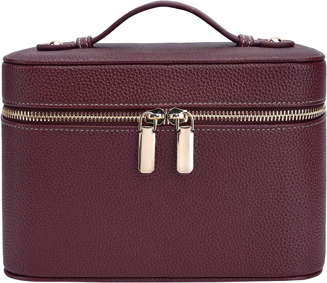 Makeup Case for Women, Leather Makeup Bag Cosmetic Case with Removable Divider, Large Capacity Waterproof Portable Travel Toiletry Make up Organizer Case