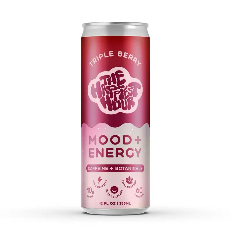MOOD + ENERGY Cans - Bliss Triple Berry Wellness Vitamins Supplement Functional Beverage Drink for Focus, Calm, Mood Boost
