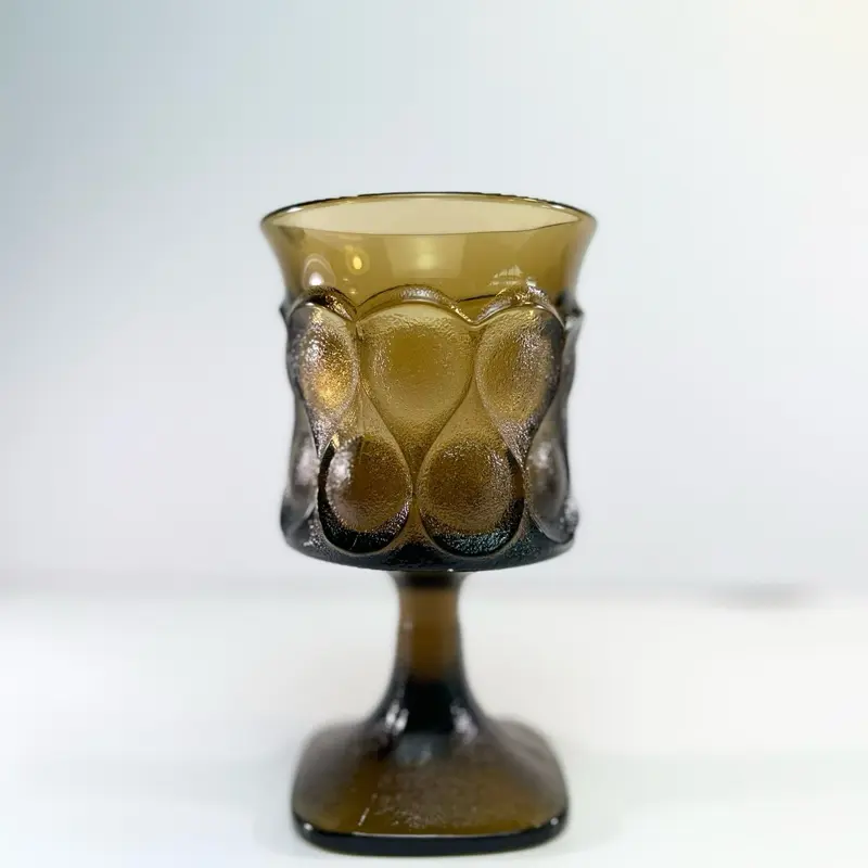 Noritake Vintage Spotlight Ice Tea Glasses 6.5" Walnut Brown Set of 1 Heavy Glassware with Unique Design