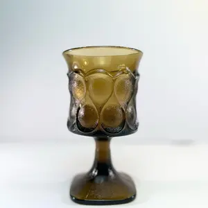 Noritake Vintage Spotlight Ice Tea Glasses 6.5" Walnut Brown Set of 1 Heavy Glassware with Unique Design