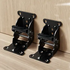 2/4-piece set of self-locking heavy-duty foldable hinges, foldable table leg hinge brackets, Door hardware, including mounting screws, slotless embedded type, three support angles, 3 colors optional, for tables, chairs, beds, home decora