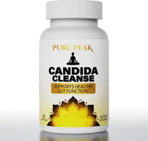 Candida Cleanse Gut & Colon Support Capsules (60 Count) - Natural Intestinal Detox Supplement for Men & Women - with Oregano Leaf, Wormwood, Black Walnut, Caprylic Acid