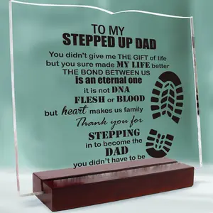 Step Dad Thank You Plaque - Gifts for Step Dad from Step Daughter Step Son, Stepdad Birthday Gifts - Father Gratitude Sign