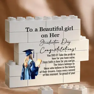 Graduation Day Quote Decor, Watercolor Graduate Silhouette Desktop Ornament, Inspirational Gift for Graduates, Home Office Desk Decoration