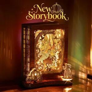 DealsForYouDays-FUNPOLA LED 3D Puzzle Nightlight-DIY Storybook Book Lamp-3D Wood Puzzle-Mother's Day Gifts-Home Décor for Kids and Adults