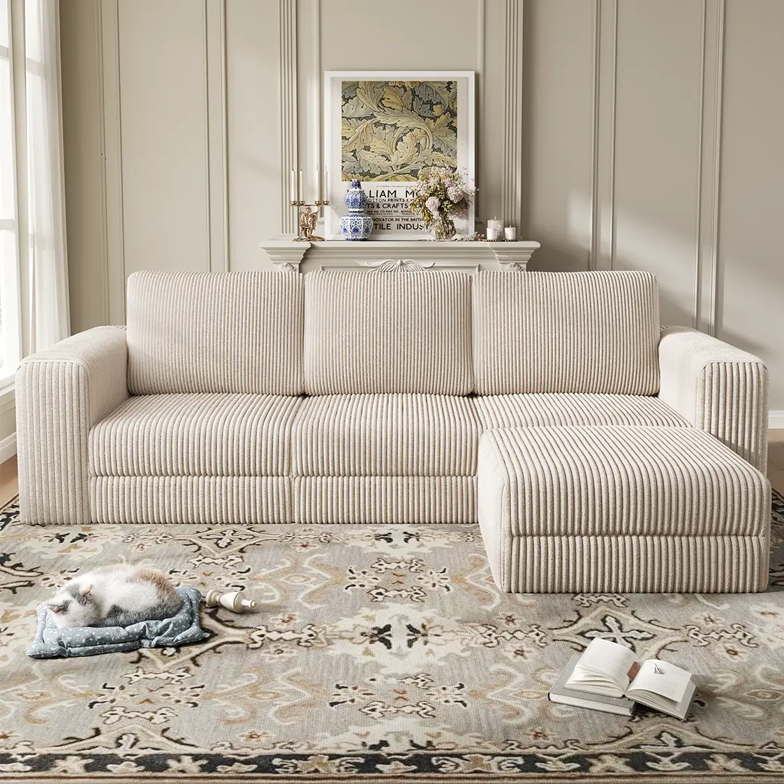 Beige(110.2×42.9 ×33In)