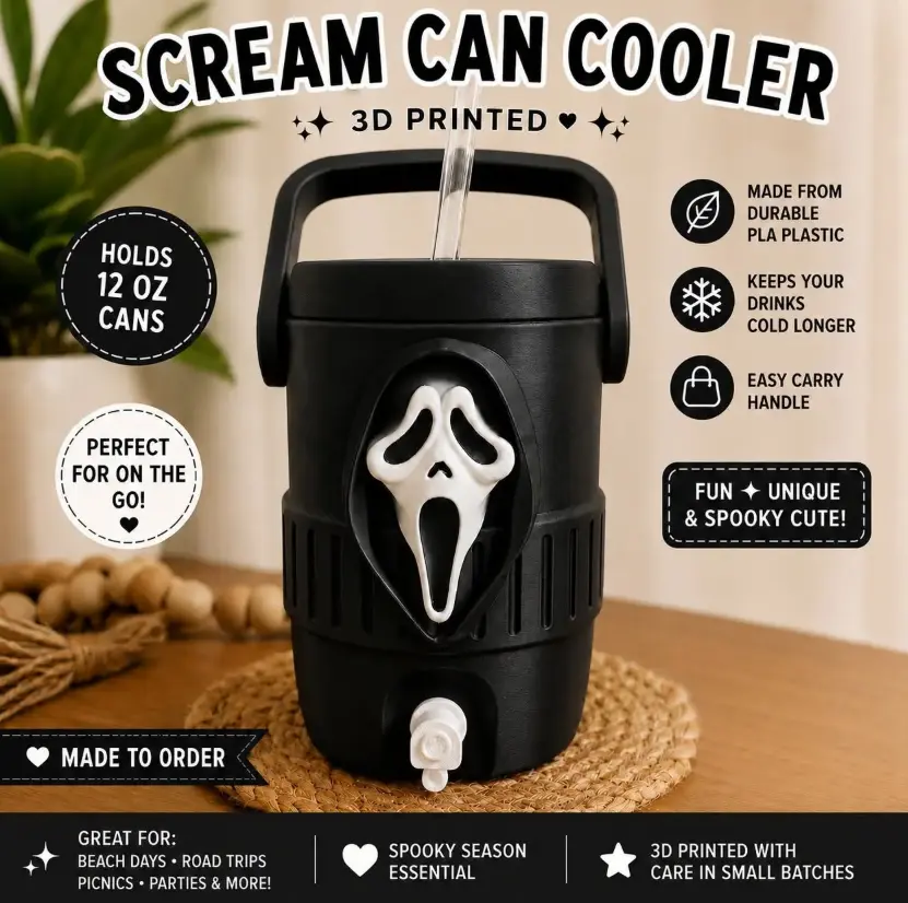 Ghost Face Can Cooler, Kitchenware Drinkware Accessory for Canned Beverage Insulation