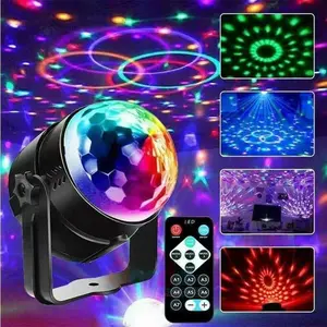 LED Stage Disco Light, Disco Ball Strobe Stage Light, Rotating DJ Ball Strobe Remote Sound Control Magic Dance Car RGB, Christmas Gift Party Club Laser Show Lamp, Night Light