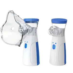 Portable Nebulizer for Adults & Kids Handheld Mesh Design – Ultrasonic Plug-in type. Nebulizer with Battery Included for Travel & Home Use (Blue & White) with Skin Care Glow Other products include theRechargeable Mesh SpacerMachine, which is also suitable