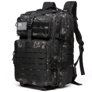 1000D Nylon Waterproof  Knapsack, Trendy Camo Camping Mountaineering Backpack For Hiking & Trekking, Ideal Gifts For Wilderness Enthusiast Waist Slip Pocket