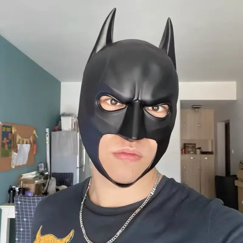 Bat Mask Headgear Latex Material Cosplay Headgear Halloween Night Dance Party Adult Masquerade Mask Latex Mask for Men Anime