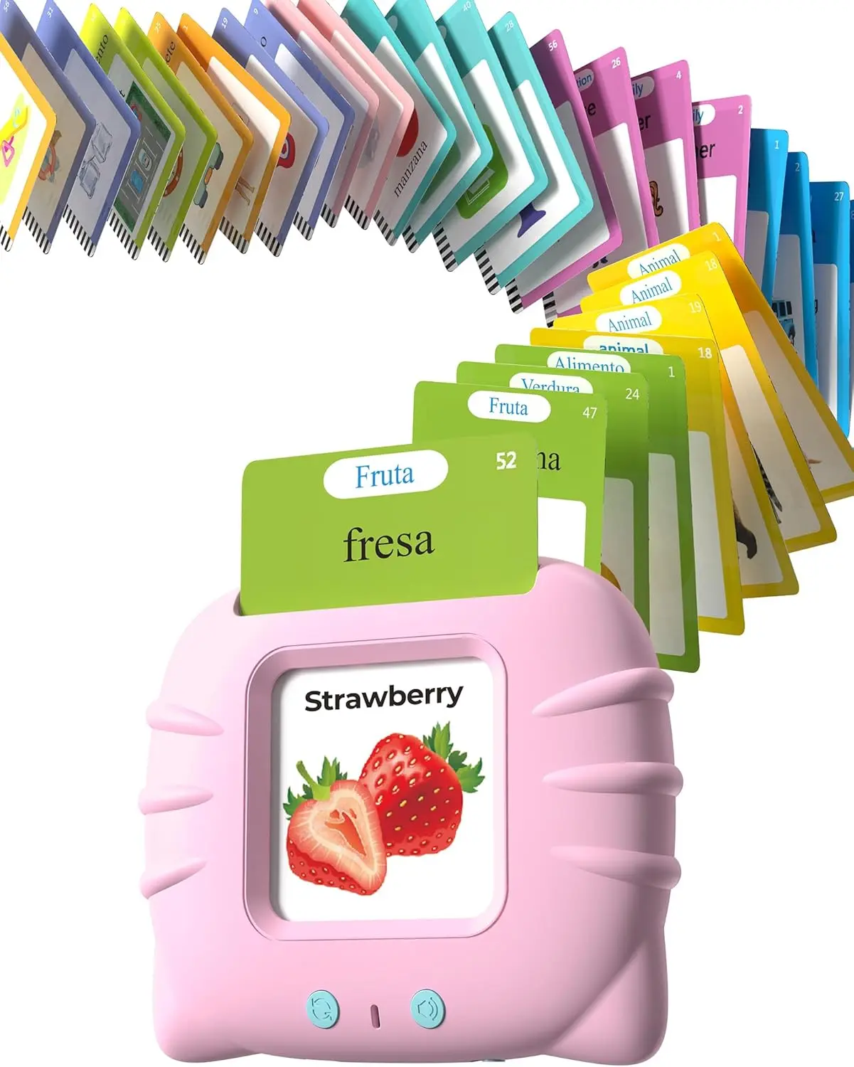 KIDGENIUS Bilingual English-Spanish Talking Flash Cards for Kids Ages 2-8, 224 Sight Words Interactive Educational Toy, Preschool Vocabulary Learning Tool, Portable Parent-Child Play Essential