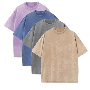 1/4 Pack | Vintage Acid Wash Oversized T-Shirts - Unisex Heavyweight Baggy Streetwear Tops, 100% Cotton Tees