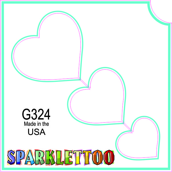 212 MAIN Ruby Red Glitter Tattoo Pre-Cut Stencil Kit (G324-2) - 100-Pack, 2-Ply Paper (1.5x2.3x2.3 in), 3-Heart Design, Easy to Apply, FDA & Child-Safe, Glitter Effect Men's Costume Accessory