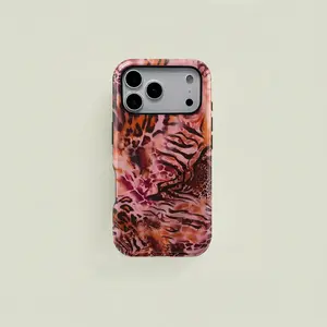 Leopard Print Two-In-One Phone Case Cover Shell, Durable Shockproof Fashion Protection, Compatible with iPhone 11-17 Pro Max, Samsung Galaxy S25-S23 Ultra, Accessories