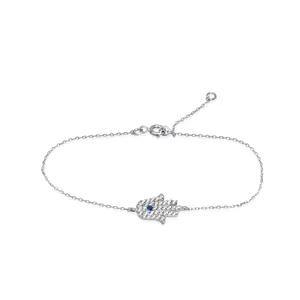 Sterling Silver Hamsa Bracelet - Charming Hamsa Hand Bracelet
