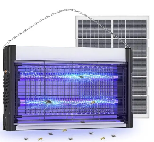 Solar Bug Zapper Outdoor, USB Rechargeable UV Mosquito Zapper, 6W Solar Panel Fly Zapper, 4000V Indoor Electric Bug Zapper for Outdoor, Patio, Backyard, Balcony
