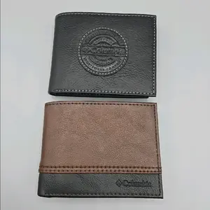 Columbia Men's Bifold Wallet, Brown And Black coated leather