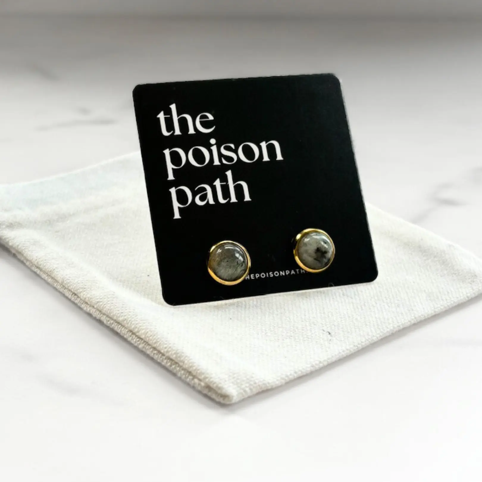 Labradorite Earrings | Gold or Silver Crystal Stud Earrings | Transformation + Intuition + Communication