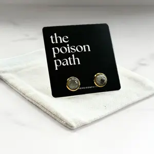 Labradorite Earrings | Gold or Silver Crystal Stud Earrings | Transformation + Intuition + Communication