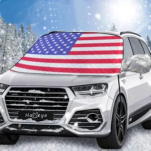 HOMEYA Car Windshield Snow Cover, Magnetic Windshield Cover for Snow Ice Frost Guard with 3 Layers Waterproof Protection & 5 Powerful Magnets & 2 Side Mirror Covers & 2 Hooks for Cars Trucks Vans SUVs