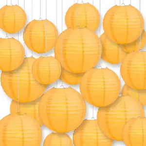 Ultimate 20pc Papaya Paper Lantern Party Pack - Assorted Sizes of 6, 8, 10, 12 for Weddings, Birthday, Parallelts and Decor