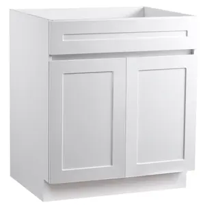 【Summervibes】VEVOR White Shaker Base Cabinet, 30-Inch Unassembled Sink Base Cabinet, 30" W x 24" D x 34.5" H Ready to Assemble Cabinet with Soft-Close Doors and Adjustable Shelf, for Home Office