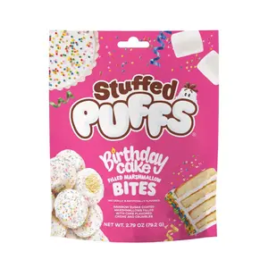 Stuffed Puffs Filled Marshmallow Bites, Birthday Cake, 2.79 oz Bag