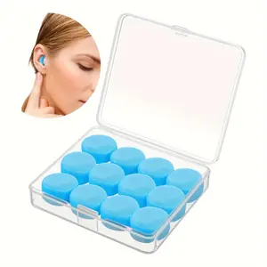 Moldable Silicone 12pcs Reusable Sleeping Earplugs - for Concerts, Swimming, Snoring, Airplane Waterproof Earplugs