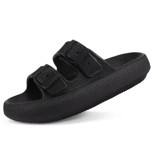 Thick Soled Elastic Sandals For Men/Women Comfortable At Home Soft Soled Non Slip Lightweight Outdoor Slippers Bathroom Slippers Footwear Walking Shoe