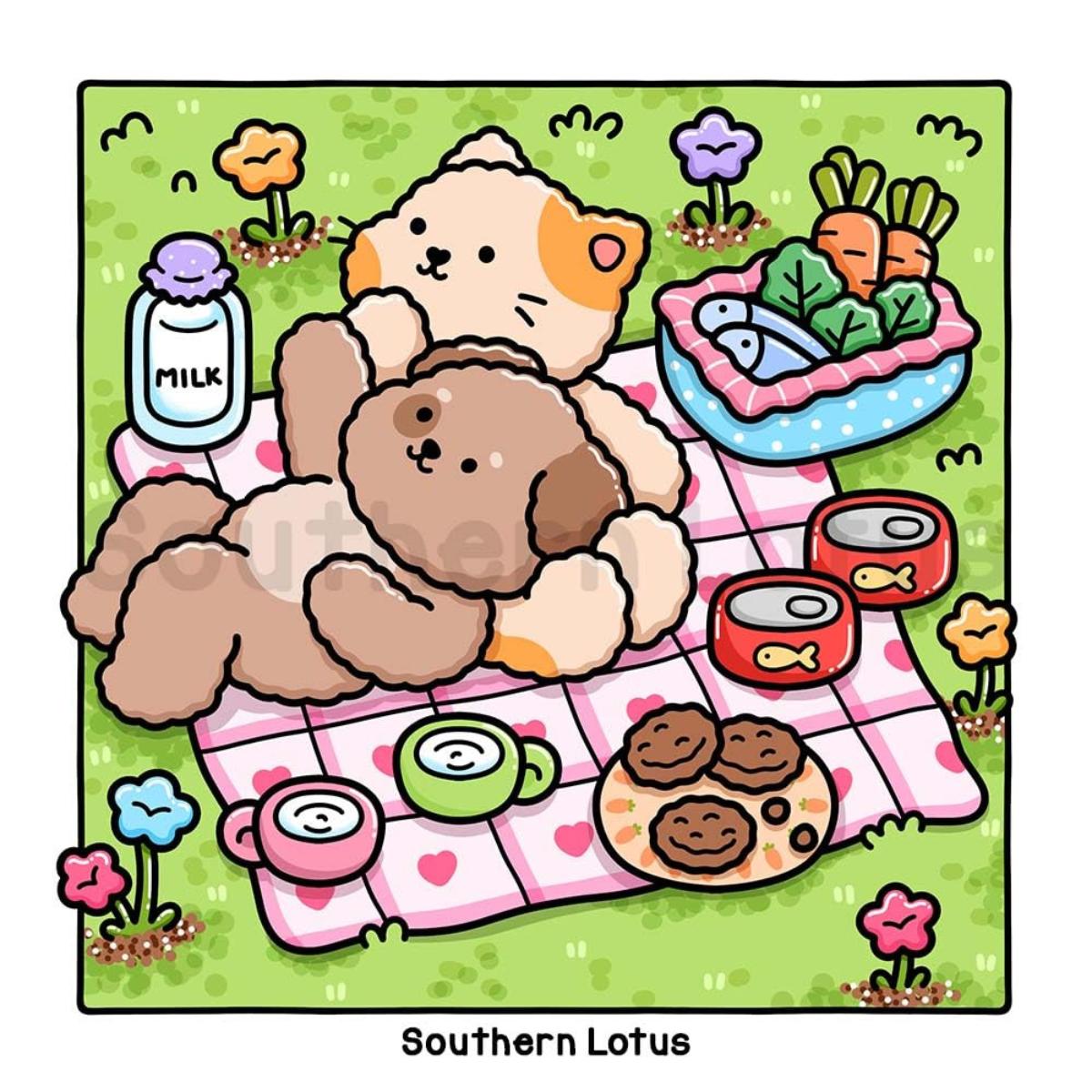 Fuzzy In Love Coloring Book Cute Animals Cozy Relaxation Art - Paperback