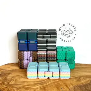 Wild Hearts Workshop Infinity Cube Fidget - Random Colors Unique One of a Kind Design for Quiet Minds