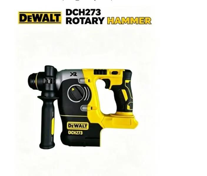 Dewalt DCH273 20-V SDS-Plus Brushless Rotary Hammer, 3-Mode Adjustment, Vibration Reduction, Auxiliary Handle, Belt Clip for Concrete Drilling, Wall Chiselling kit tools  impact power
