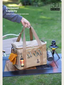 Outdoor Foldable Storage Box, Picnic Camping Gear Organizer, Large Capacity Utensil Kitchen Tools Bag, Tactical Outdoor Storage Pouch, Camping Accessory