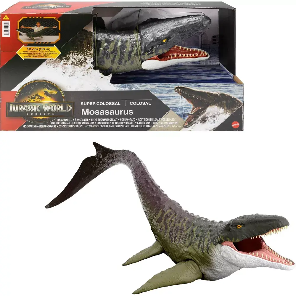 Jurassic World Rebirth Super Colossal Mosasaurus Action Figure Dinosaur Toy