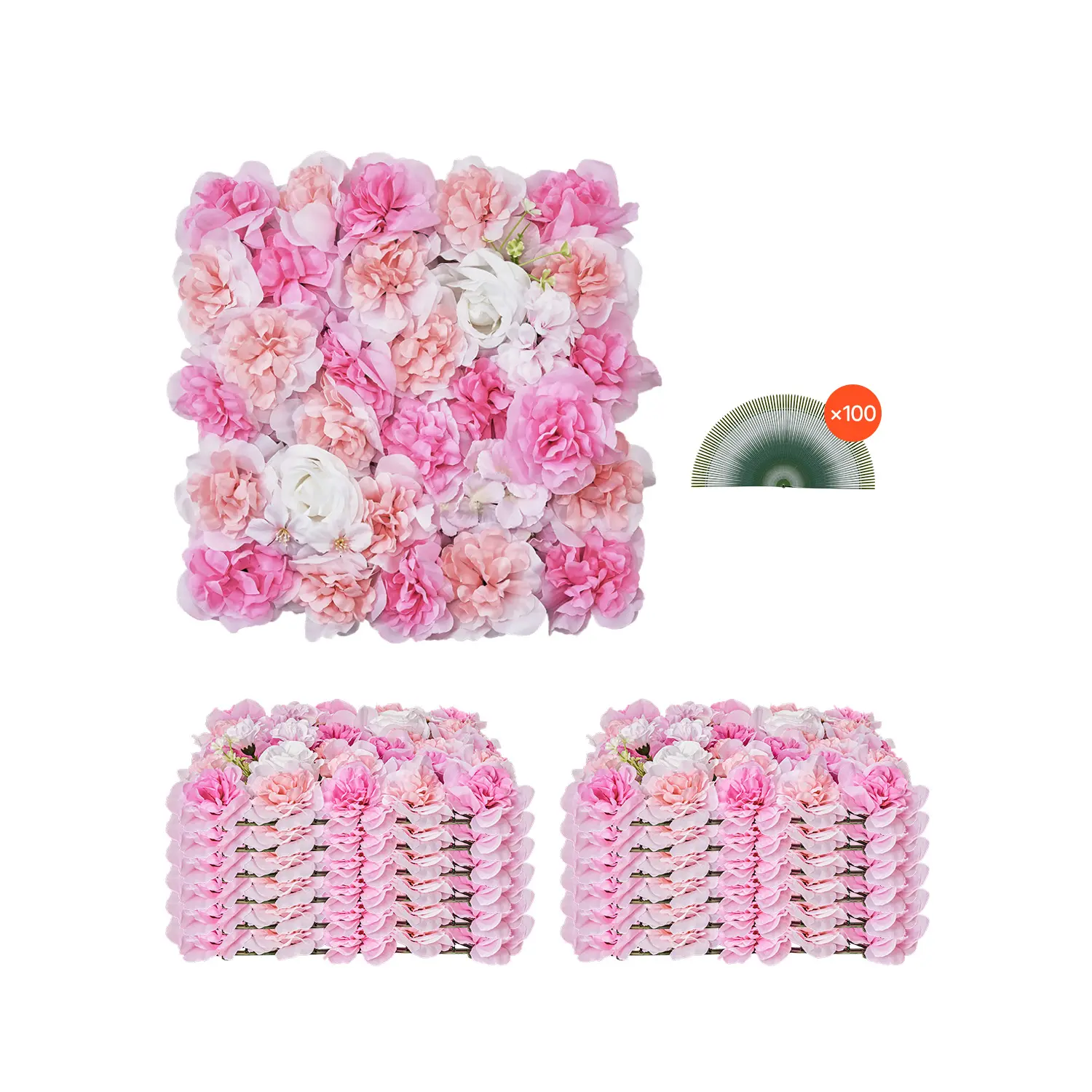 VEVOR 12 PCS 15x15 in Vibrant 3D Artificial Faux Flower Wall Panels, Decorative Plant Privacy Screen with Dense Wall Blocks Views & 3D Floral Depth, DIY Holiday Home Decor for Weddings & Home Improvement, Diy Flower Decor, Home Decor For Wall