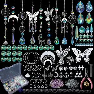 DIY Suncatchers, 400 count Sun Catchers Making Supplies Kit Art and Crafts for Adults Hanging Prism Sun Catcher with  Rainbow Maker for Indoor Window Home Wedding Garden Christmas Decor